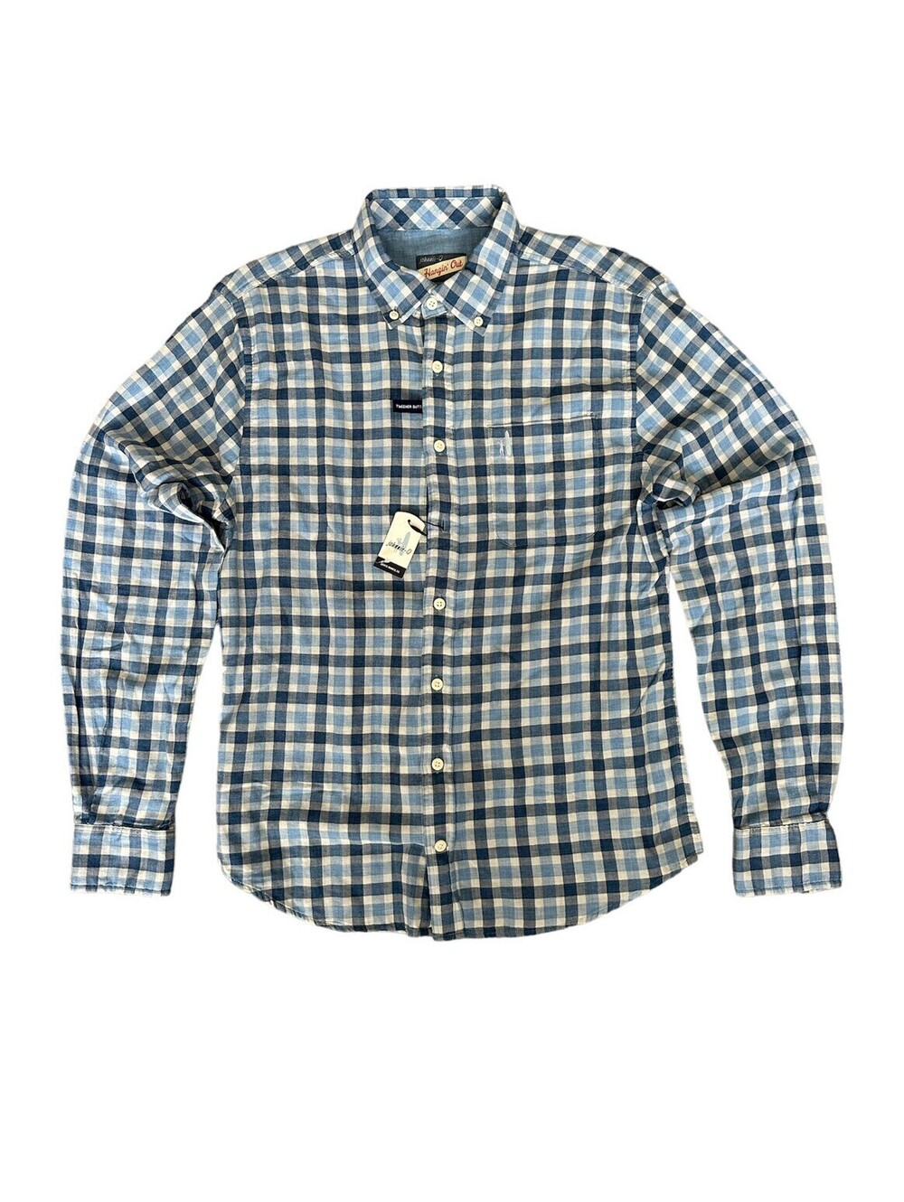 Johnnie O Bristol Hangin'Out Button Down Blue Plaid Wake Shirt Size Small $128
